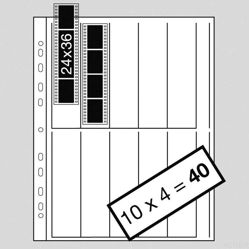 Kaiser Negativ lommer for 35 mm film (100 ark, pergament papir)