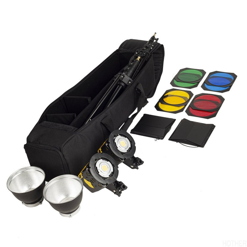 Interfit Badger Beam 60w 2 lamper med Gel Kit og stativer & taske
