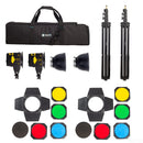 Interfit Badger Beam 60w 2 lamper med Gel Kit og stativer & taske