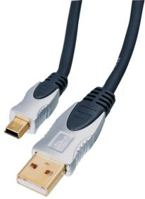USB A male - USB Mini male 5 pin 2,5m.